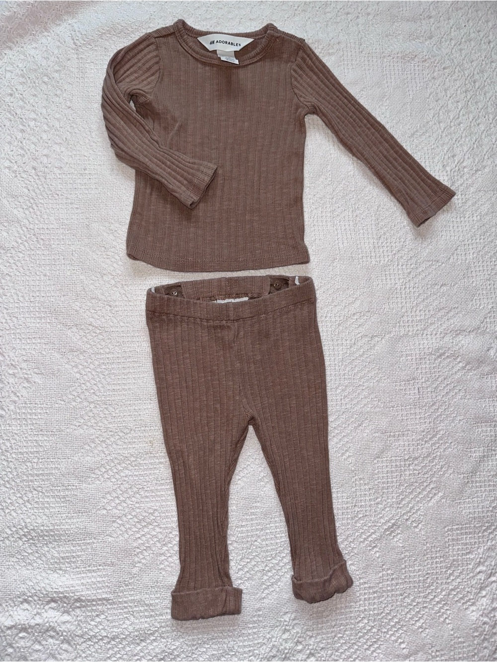 H&M Brown Ribbed Kids Matching Set